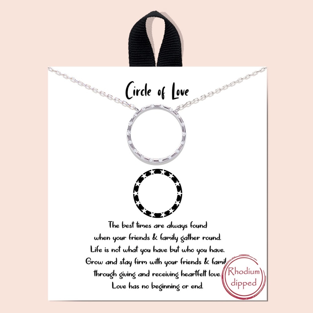 Circle of Love necklace - rhodium dipped